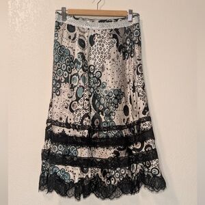 Poleci 100% Silk Midi Skirt